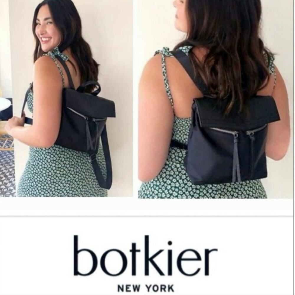 Botkier New York Black Nylon/Faux Leather Mini Trigger Backpack